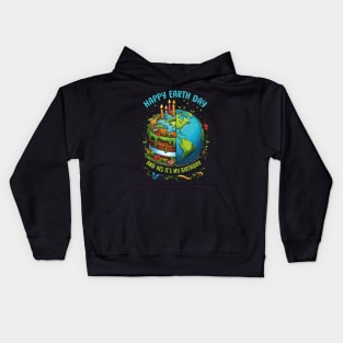 Happy Earth Day It's My Birthday Cute Born On Earth Day 2024 Kids Hoodie